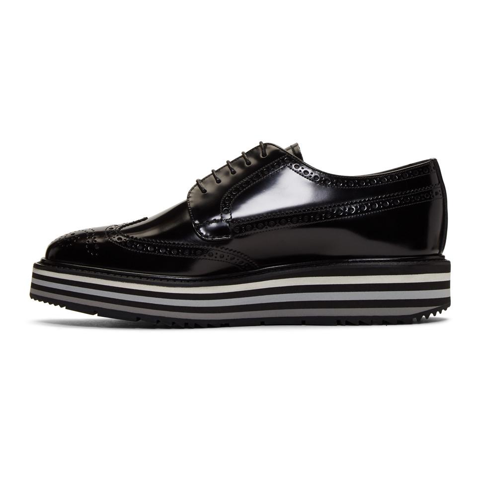 Prada Black Creeper Brogues for Men | Lyst