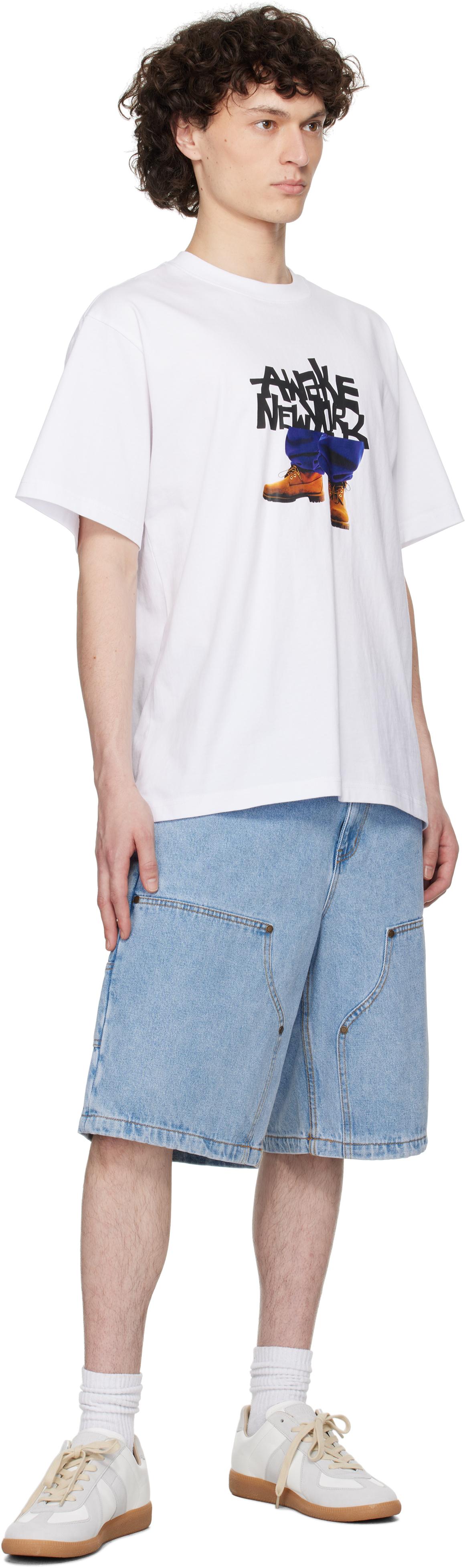 【関税込み】Awake NY ホワイト Stomper グラフィックTシャツ メンズ AWAKE NY ホワイト Stomper グラフィックTシャツ