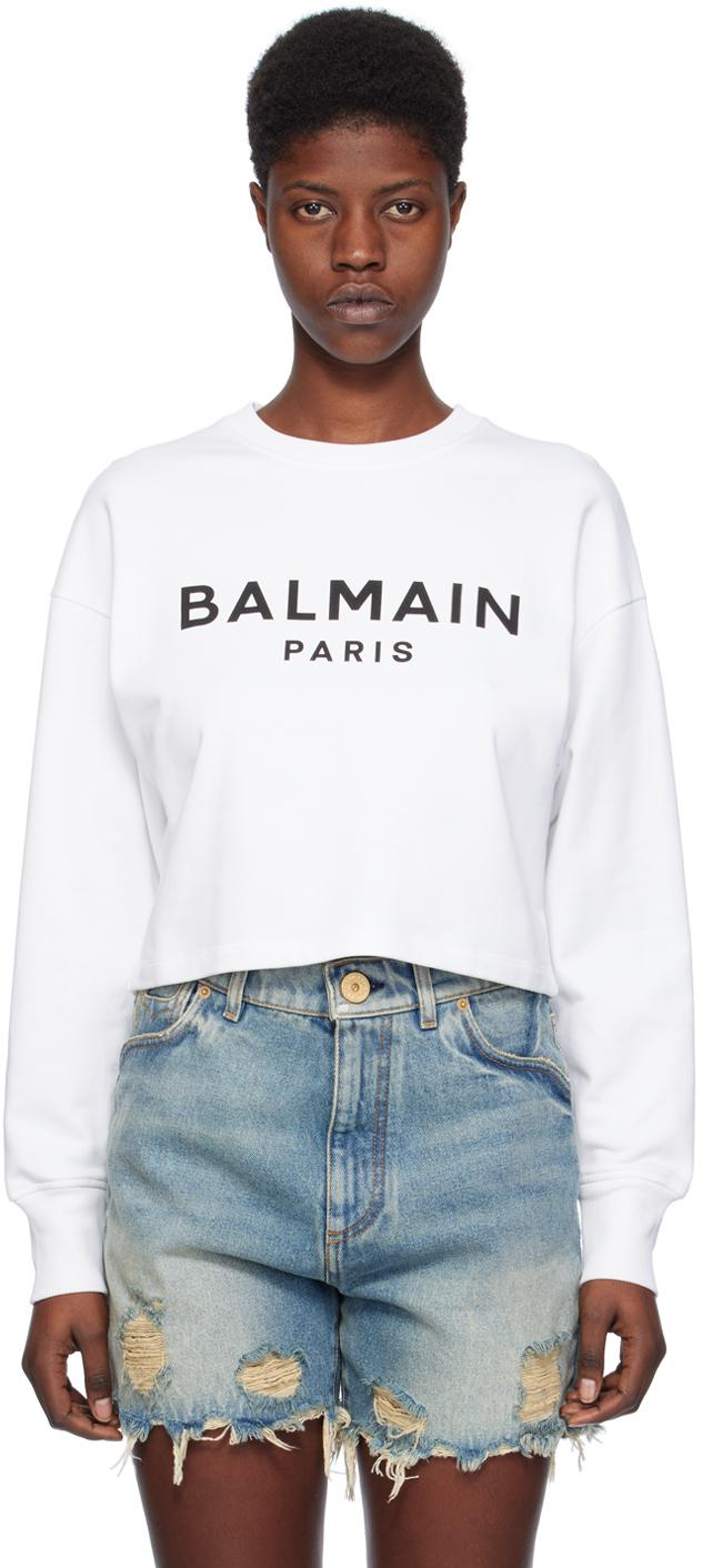 BALMAIN ホワイト クルーネック トレーナー-A BATHING APE 迷彩パーカー