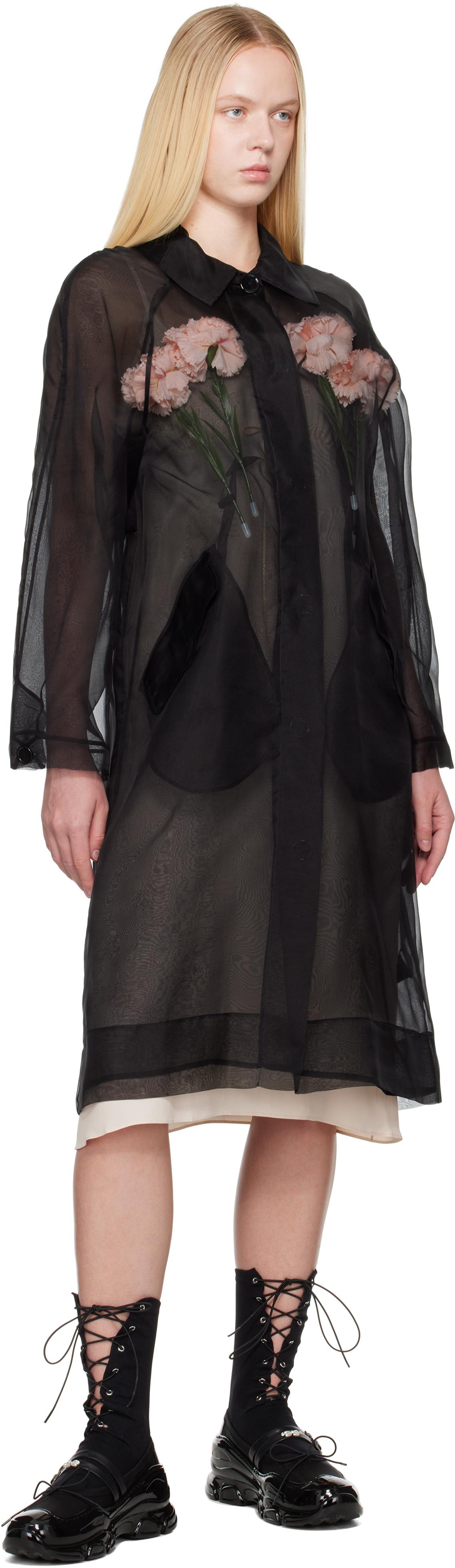 【SIMONE ROCHA】Carnation Cagoule オーガンザ ジャケット Simone Rocha Black Carnation Organza Cagoule Jacket Simone Rocha