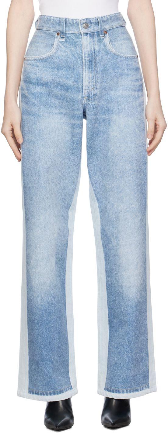 Victoria Beckham Blue Trompe L'œil Jeans | Lyst