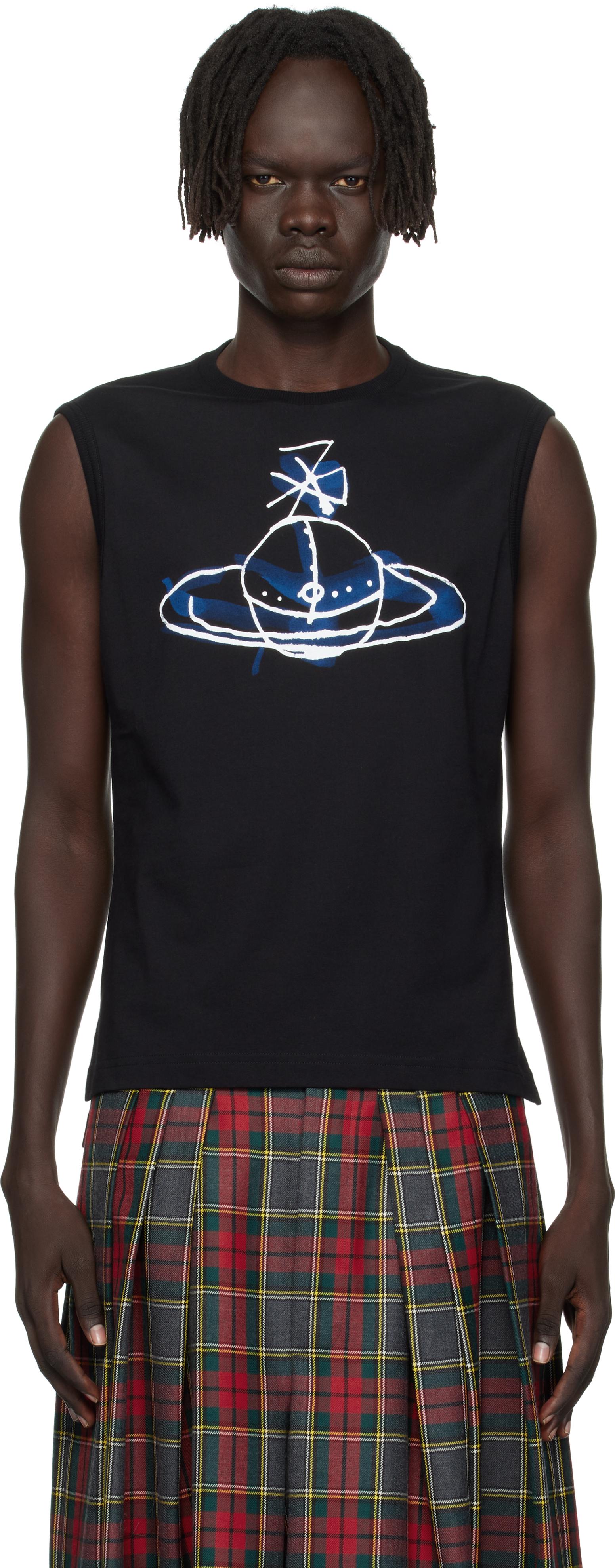 Vivienne Westwood Drawn Orb Muscle Tank Top in Black for Men | Lyst