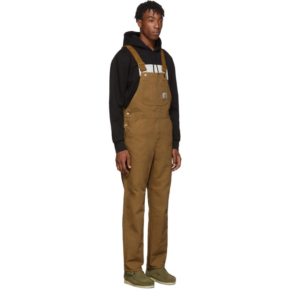 Carhartt WIP Brown Rinsed Bib Overall for Men | Lyst