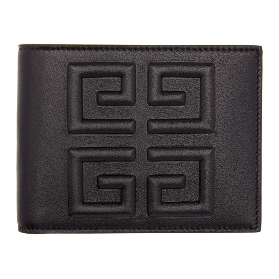 Givenchy Leather Black Debossed 4g Wallet for Men - Lyst