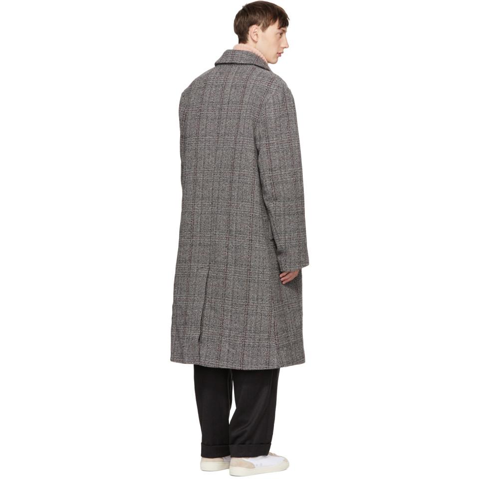 Acne studios checked coat sale
