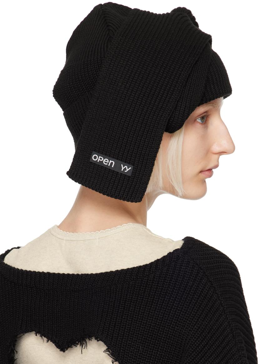 OPEN YY Scarf Beanie in Black | Lyst UK