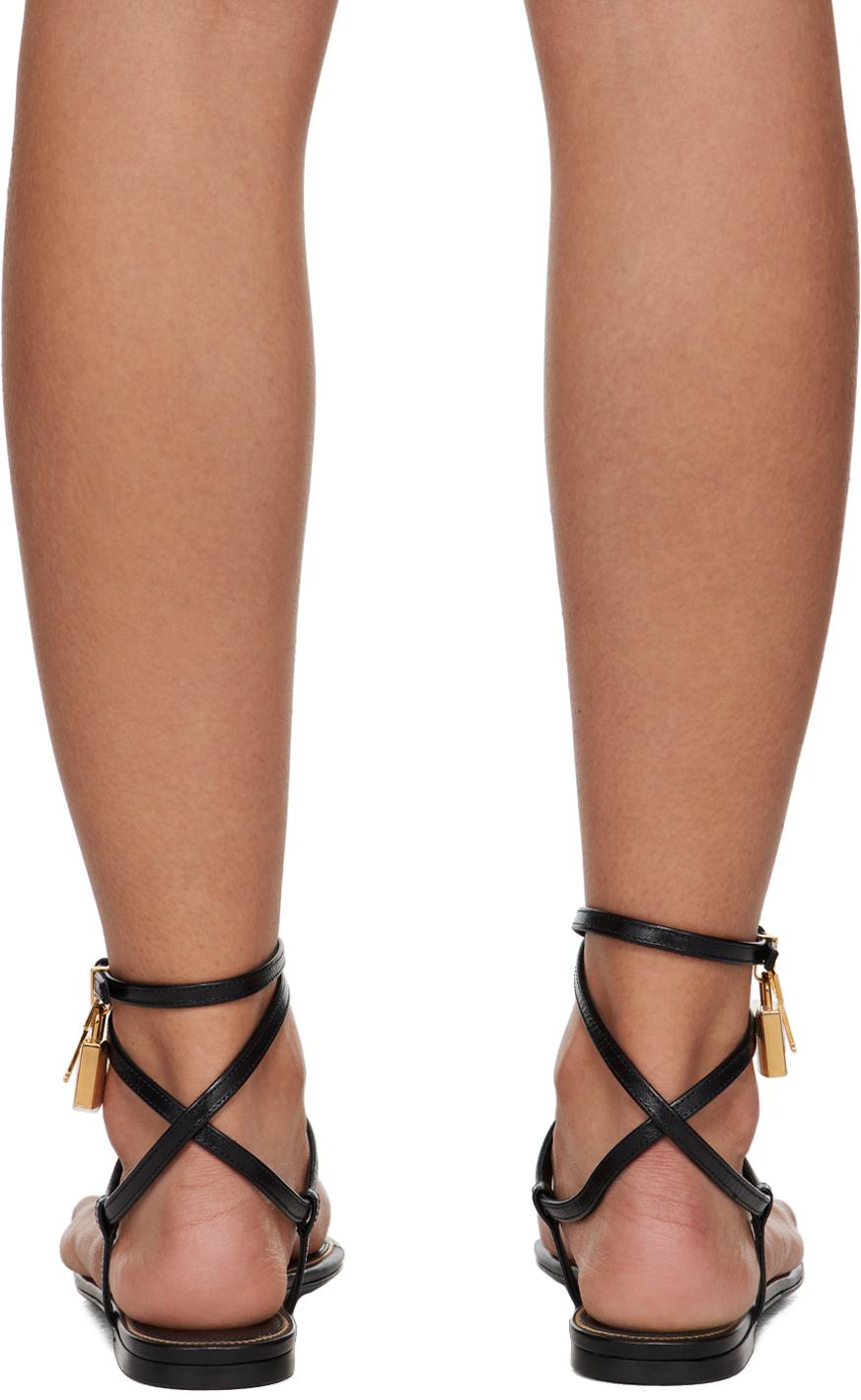 Tom Ford レディース ブラウン シャイニーレザー パドロック トング 