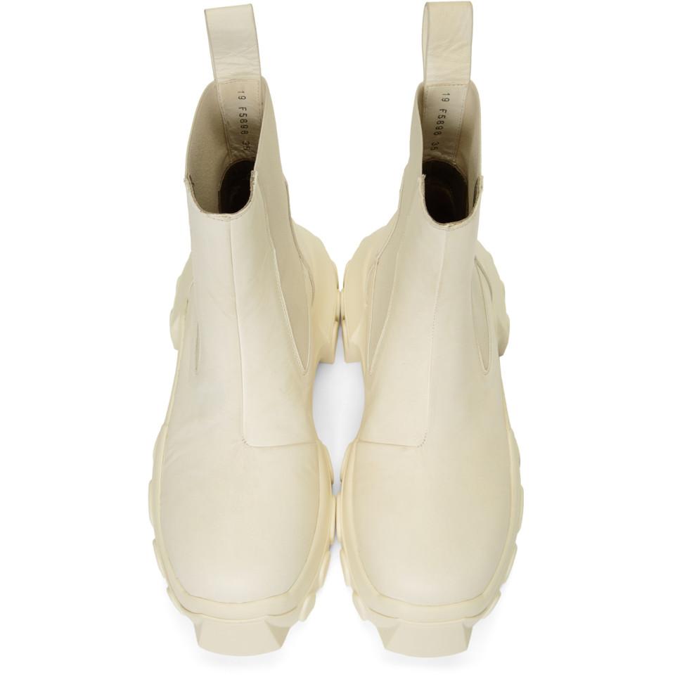 Rick Owens Leather Off-white Bozo Tractor Beetle Boots - Lyst