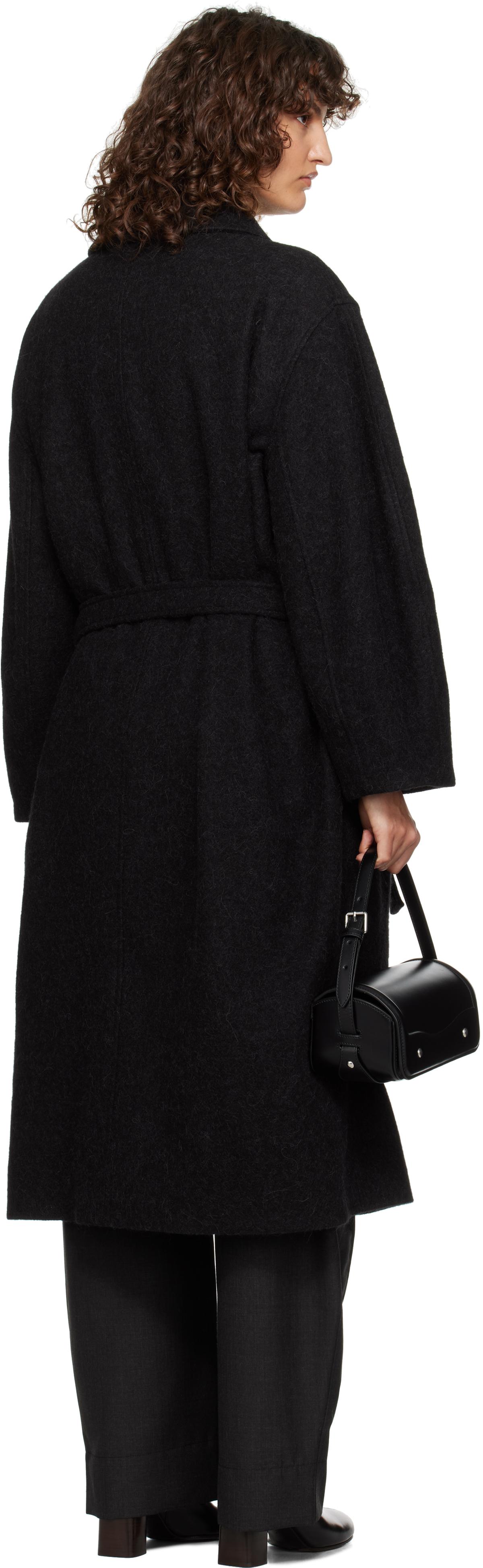 Lemaire Asymmetrical Bathrobe コート ブラック | Lyst