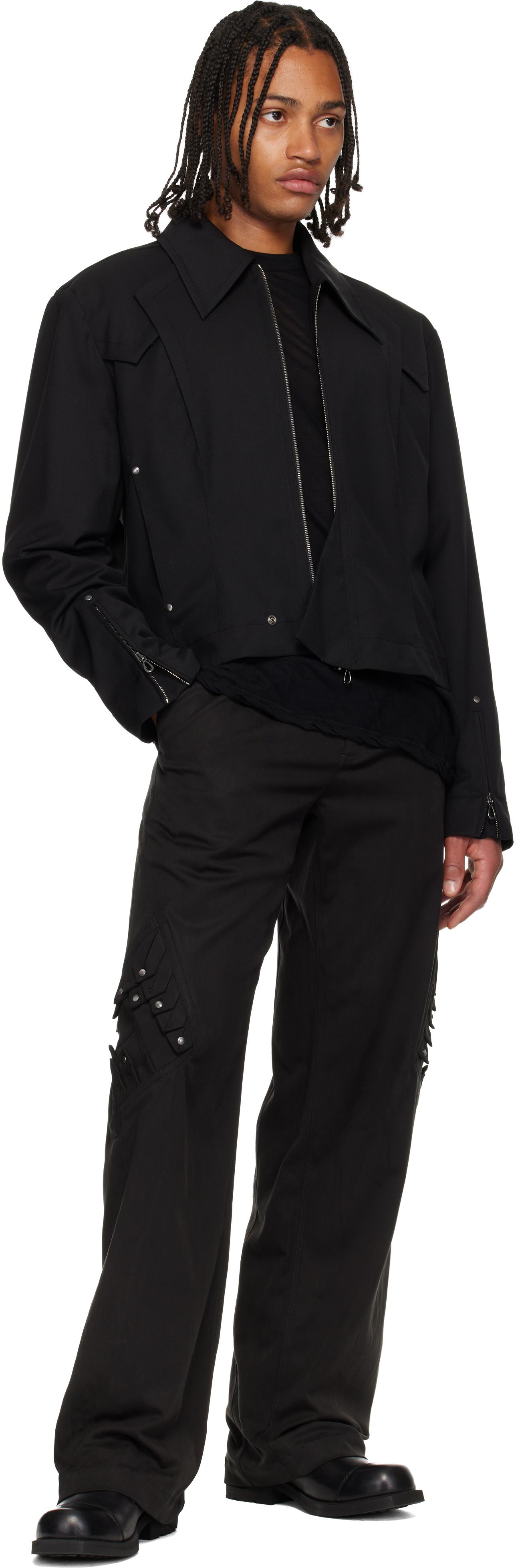 Kiko Kostadinov Kraner Cropped Blouson Jacket in Black for Men | Lyst