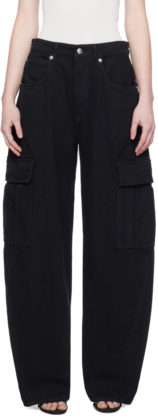 Alexander Wang レディース ブラック オーバーサイズ カーゴパンツ  