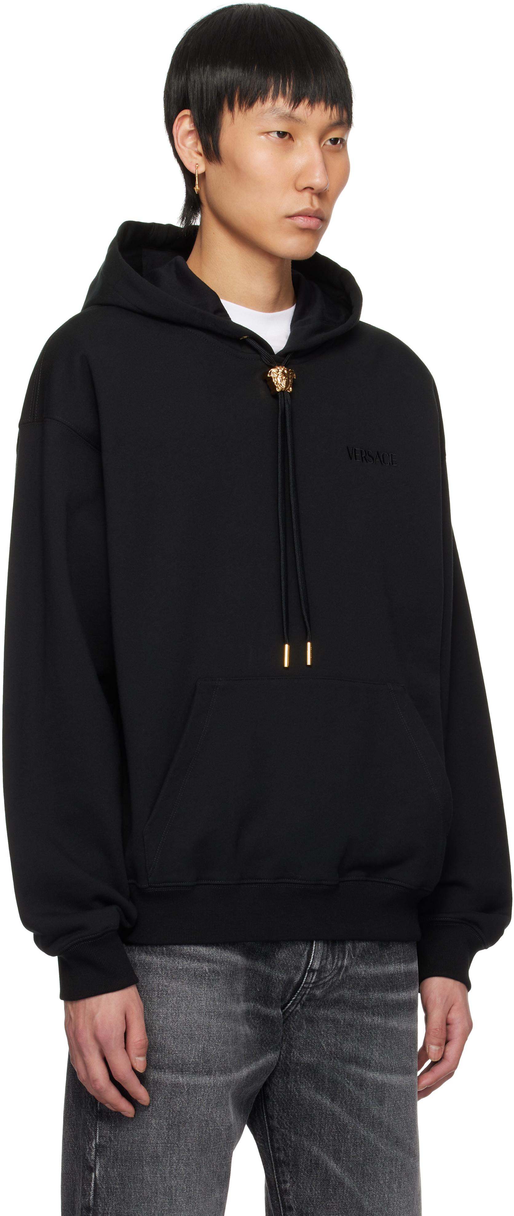 ヴェルサーチ☆メドゥーサロゴ フーディBlack VERSACE ヴェルサーチ メデューサ 黒 ブラック パーカー Lサイズ