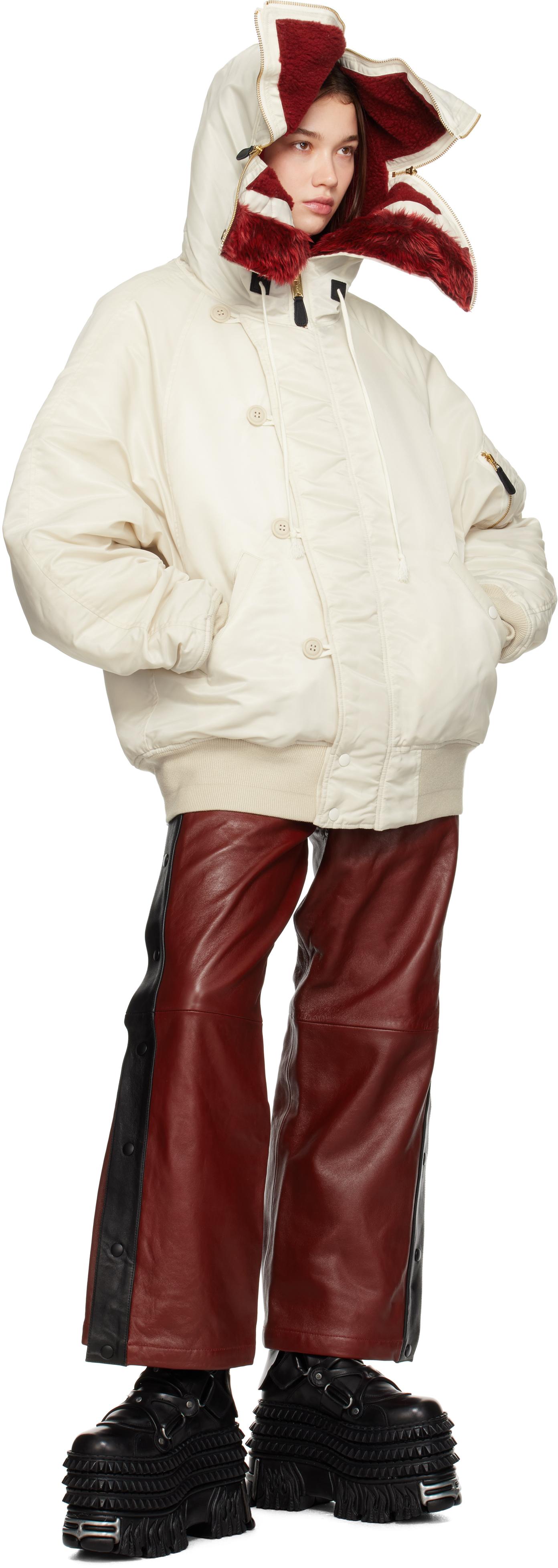 ジャケット・アウター doublet/PETAL MOUTH HOOD BOMBER JACKET Khaki Petal Mouth Hood Bomber Jacket by doublet on Sale