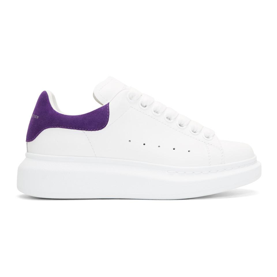 Alexander McQueen White And Silver Toe Cap Oversized Sneakers for Men | Lyst