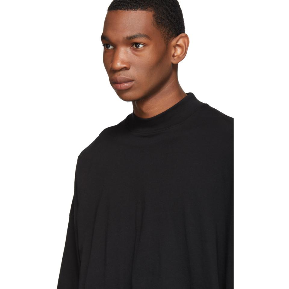 Jil Sander Black Mock Neck T-shirt for Men | Lyst