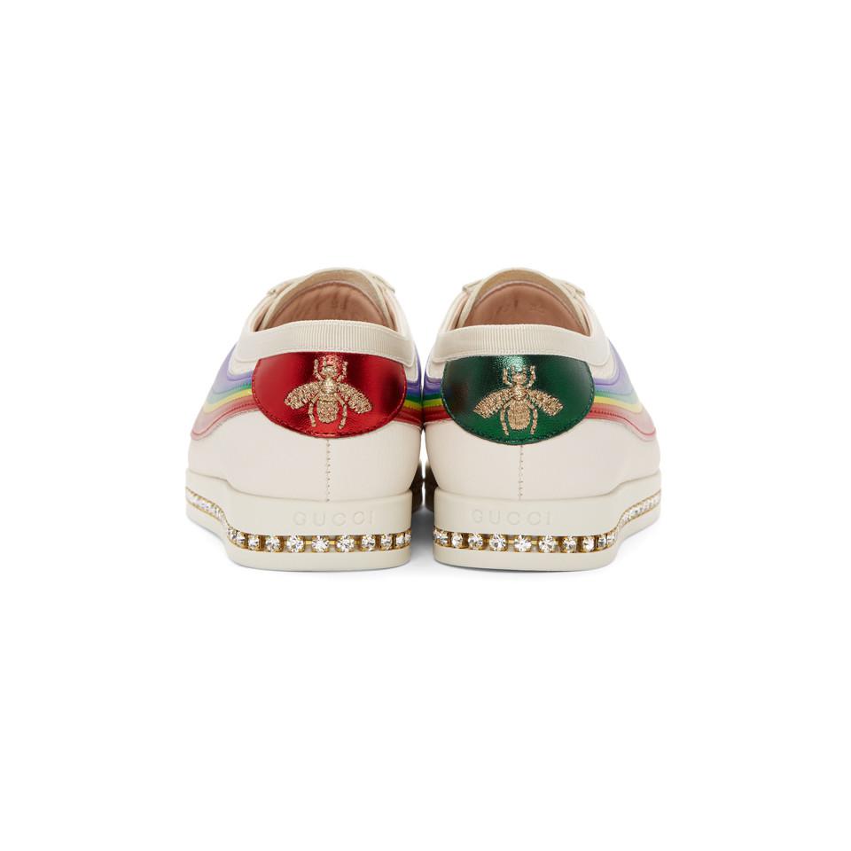 gucci white crystal sneakers