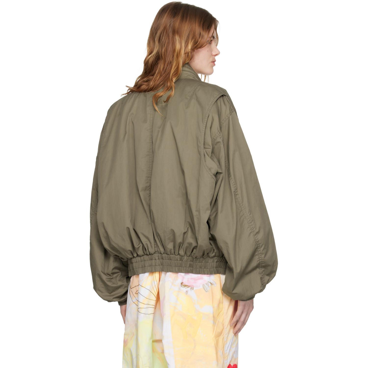 OPEN YY Cotton Cargo Bomber Jacket in Natural | Lyst UK