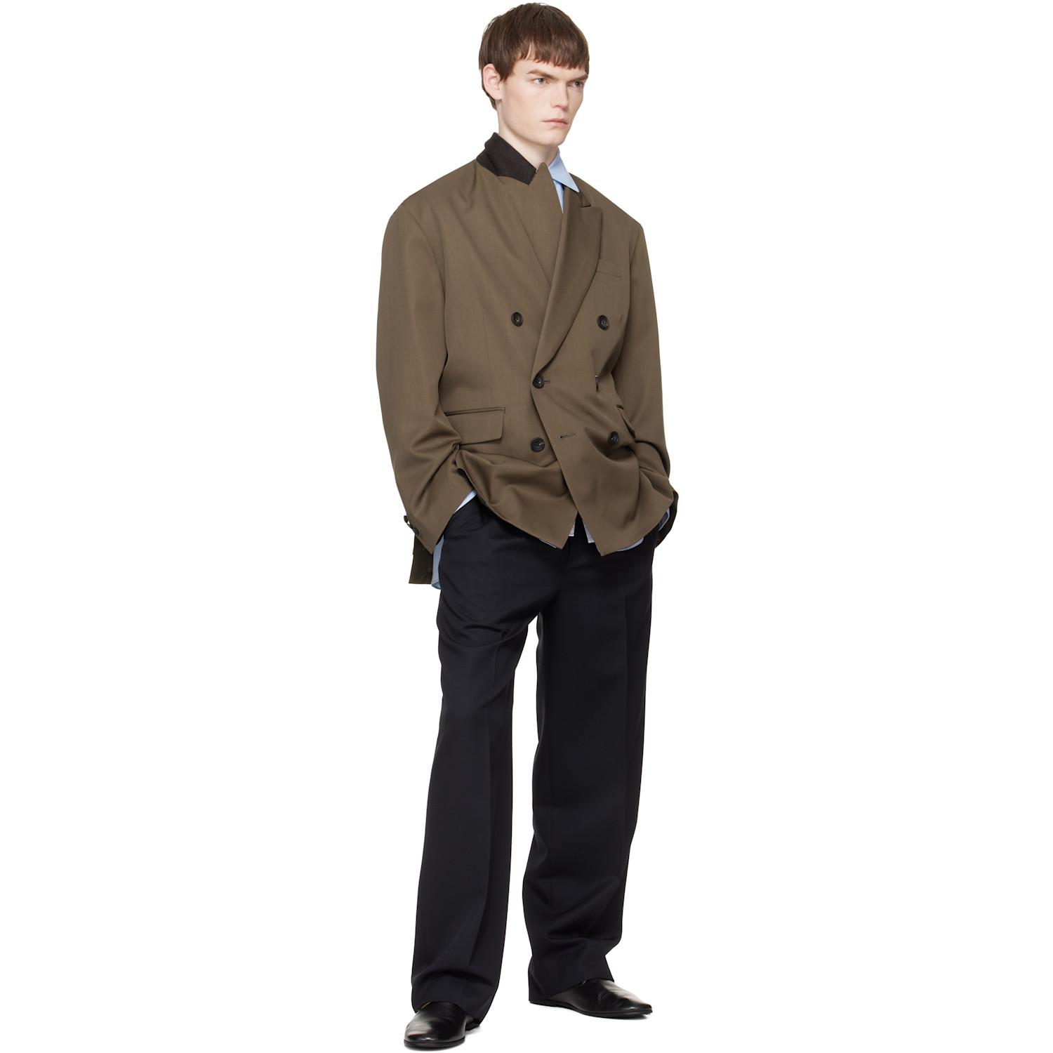 Ssstein Wool Kersey Straight Trousers in Black for Men | Lyst