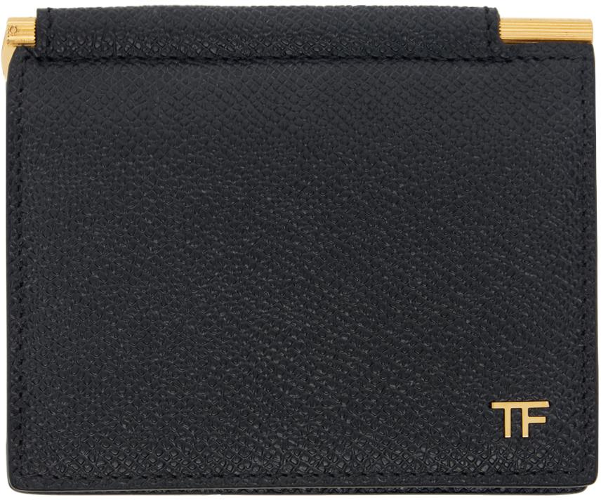 TOM FORD ブラックレザー 二つ折り財布