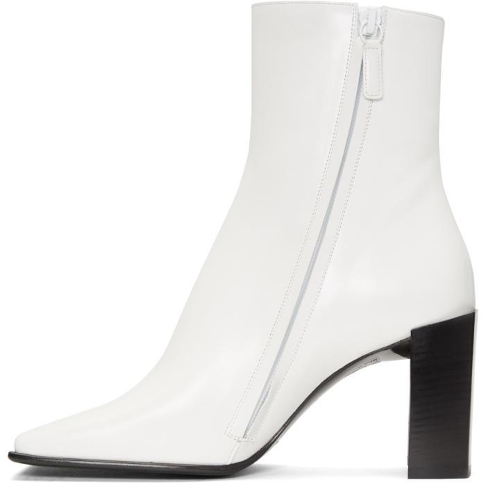Balenciaga White Square Toe Boots | Lyst