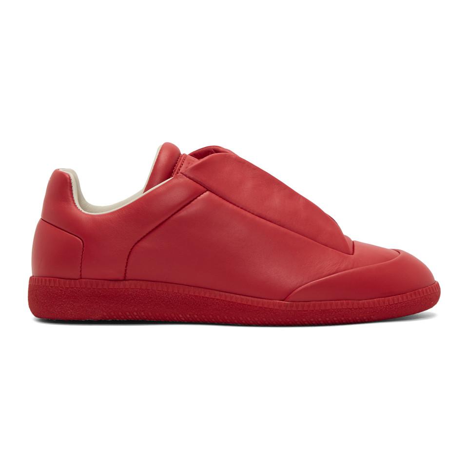 Maison Margiela Leather Red Future Low Sneakers for Men | Lyst