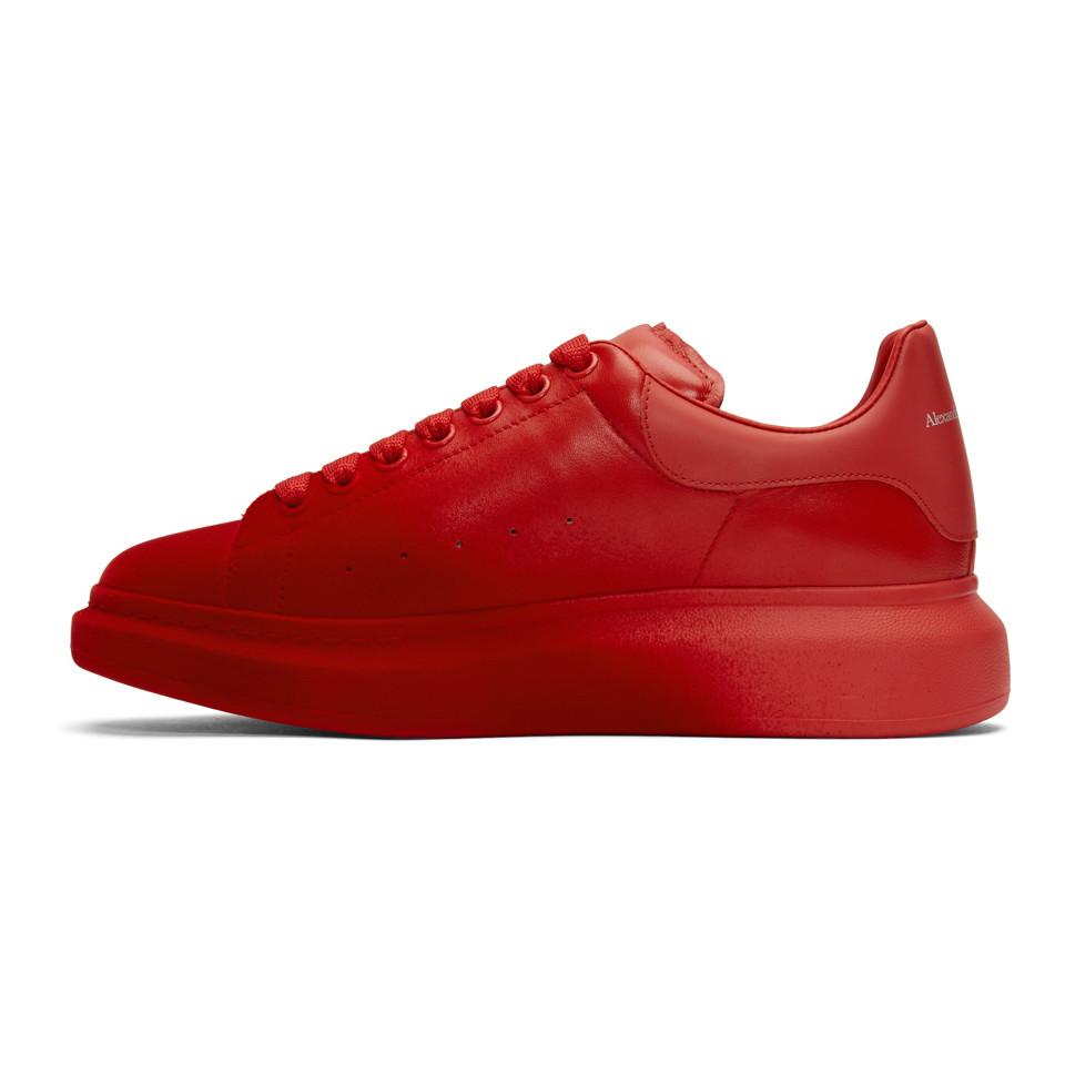 Alexander McQueen Red Velvet Spray Oversized Sneakers for Men | Lyst