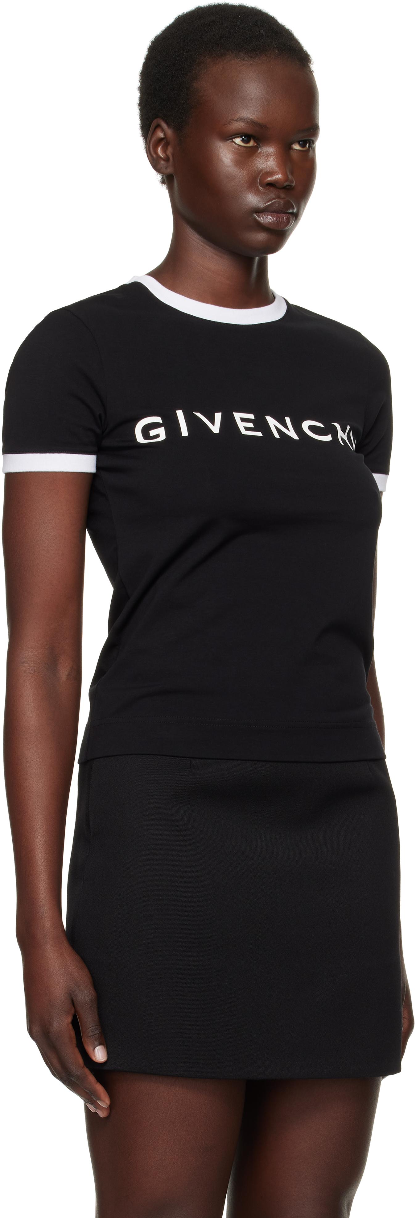 Givenchy レディース ブラック Archetype Tシャツ トップス 