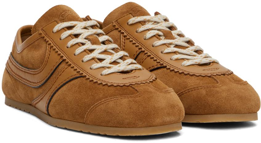 Dries Van Noten タン スエード スニーカー ブラウン | Lyst