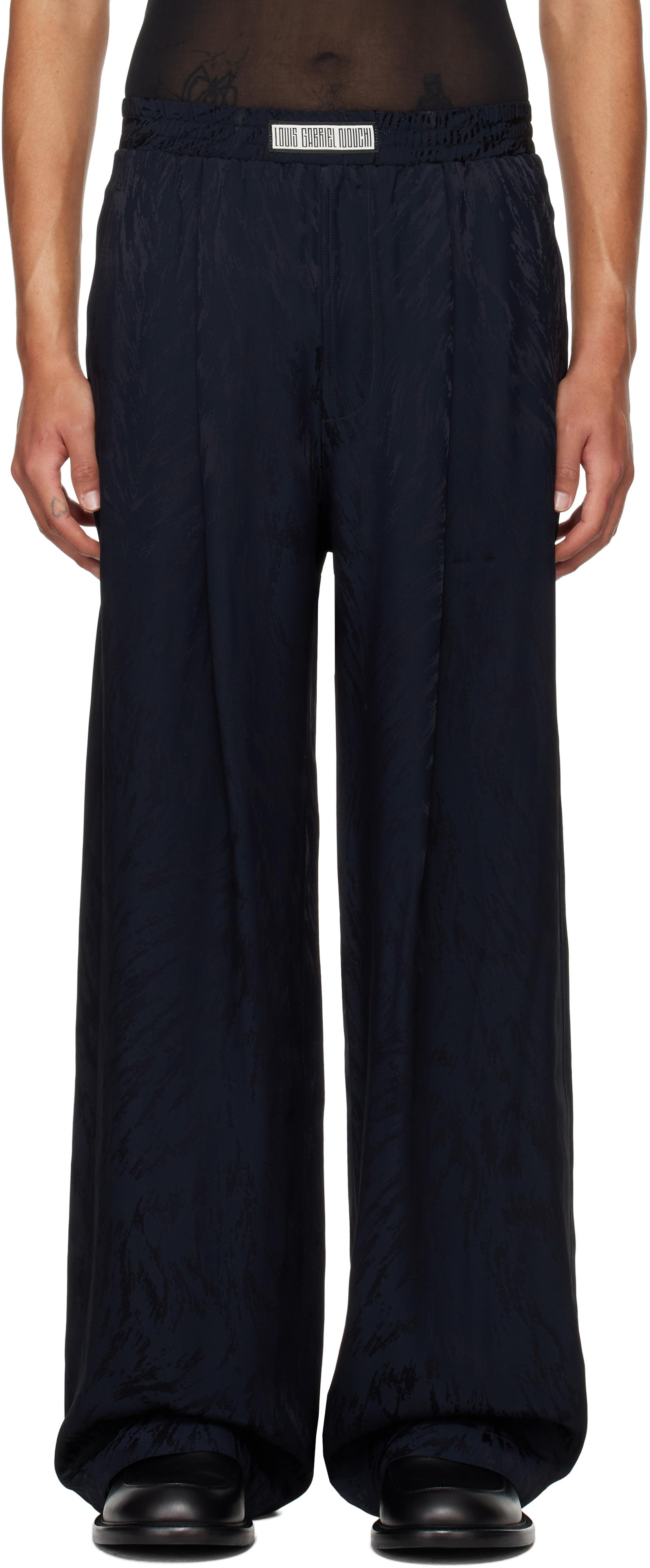 Jil Sander メンズ ブルー ベルテッドワークウェアパンツ パンツ Jil Sander メンズ ブルー ベルテッドワークウェアパンツ パンツ