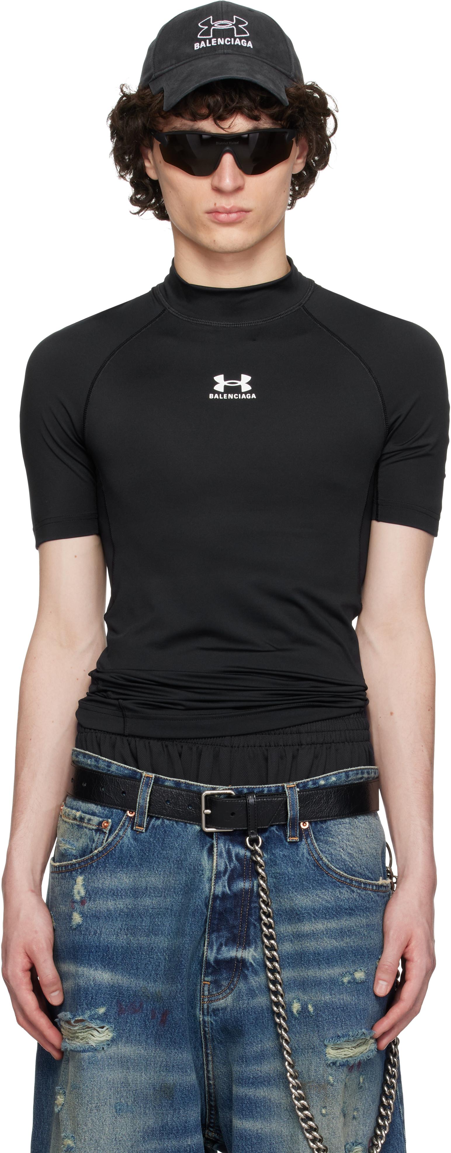 Balenciaga Under Armour Edition Mock Neck T-Shirt in Black