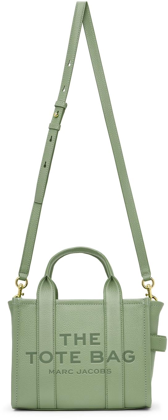 Marc Jacobs H009L01SP21 365 The Leather Mini Tote Bag Bronze Green New