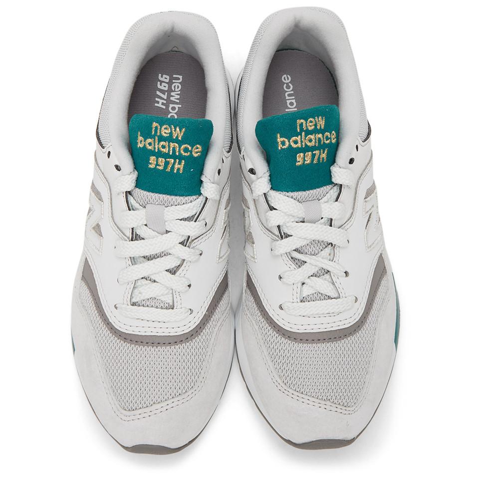 new balance white & green 997h sneakers