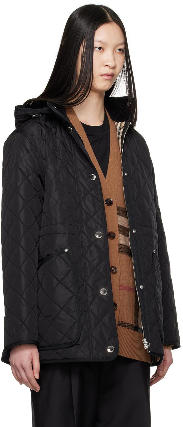 Burberry レディース ブラック ナイロン キルティングジャケット 