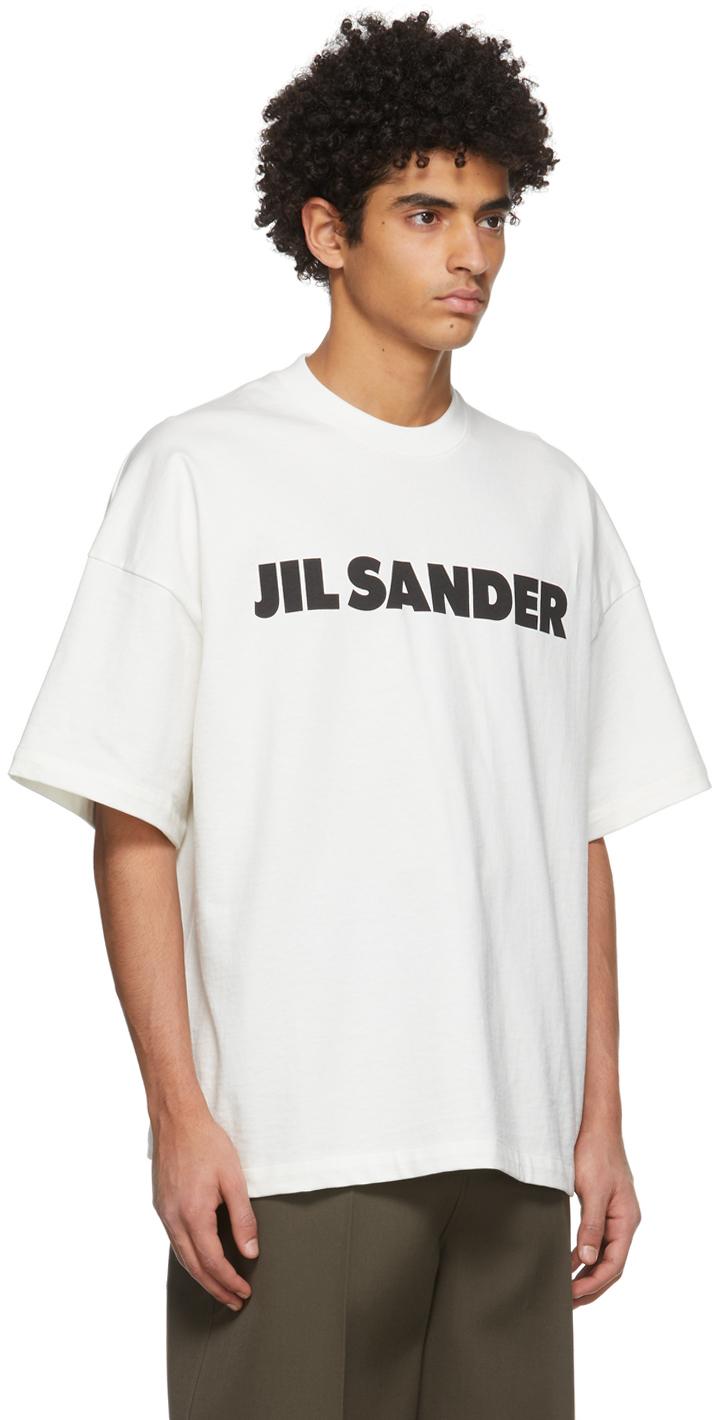 Jil Sander Cotton Off- Logo T-shirt in White for Men - Lyst