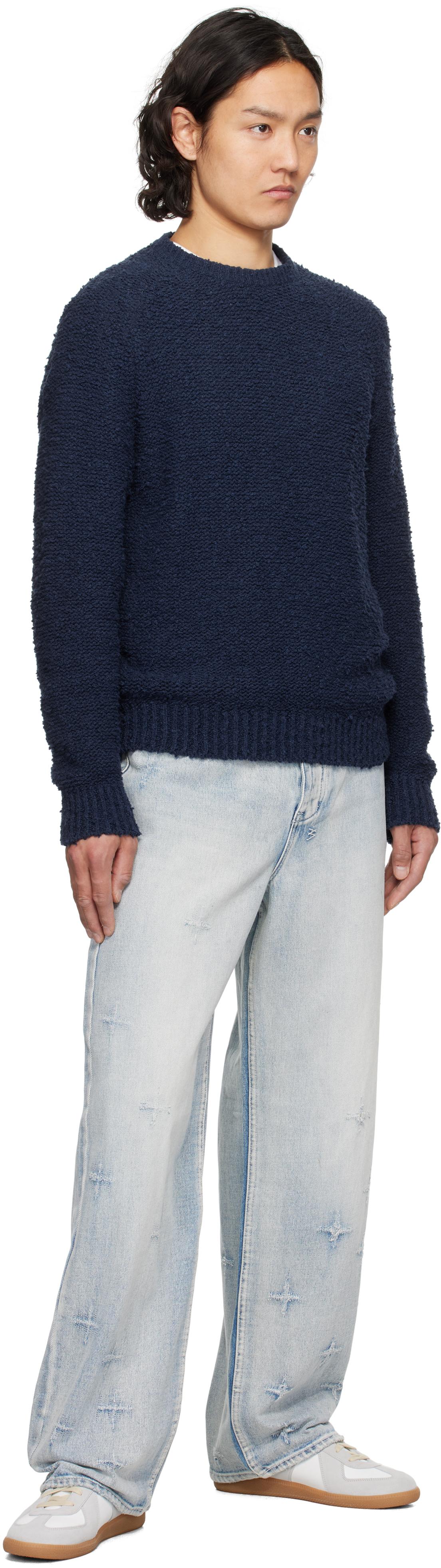 Noah Popcorn Yarn Sweater in Blue for Men | Lyst UK