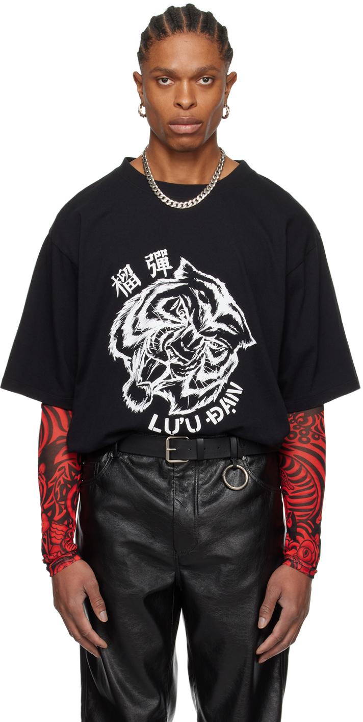 LU U DAN ブラック&オレンジ Hockey L-D トップス LU U DAN ブラック&オレンジ Hockey L-D トップス