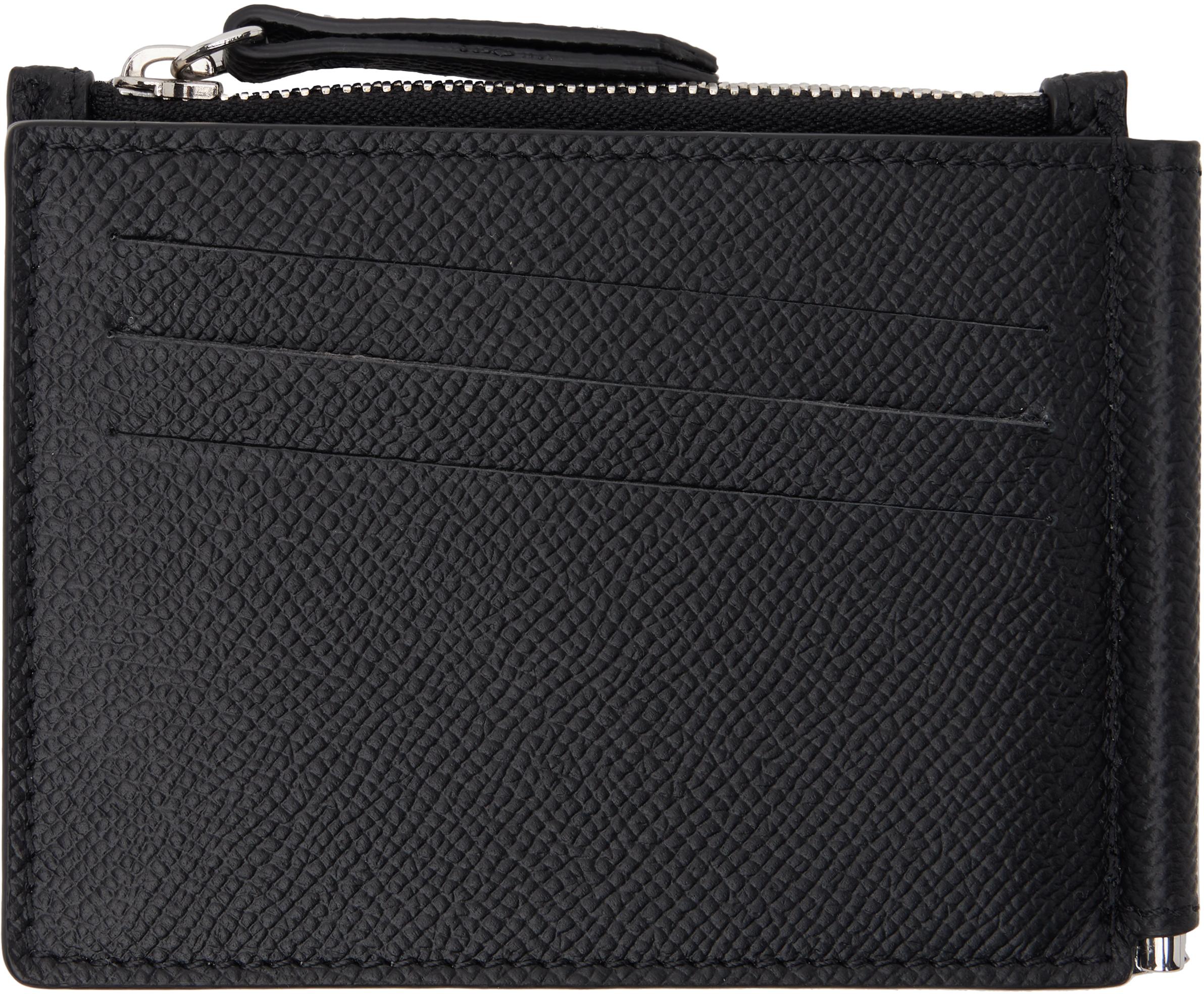 小物 Maison Margiela Money Clip BLACK Maison Margiela Men's Grain Leather Money Clip Wallet in