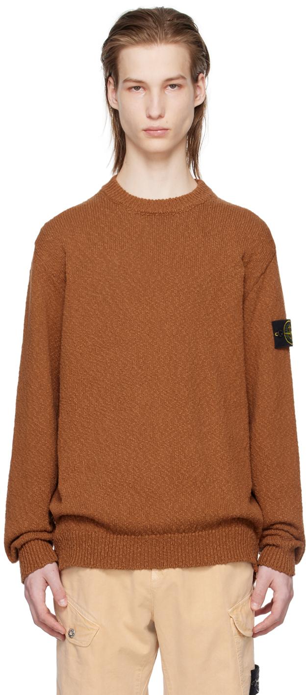 Stone Island メンズ ブラウン ロゴパッチ セーター セーター & ニット