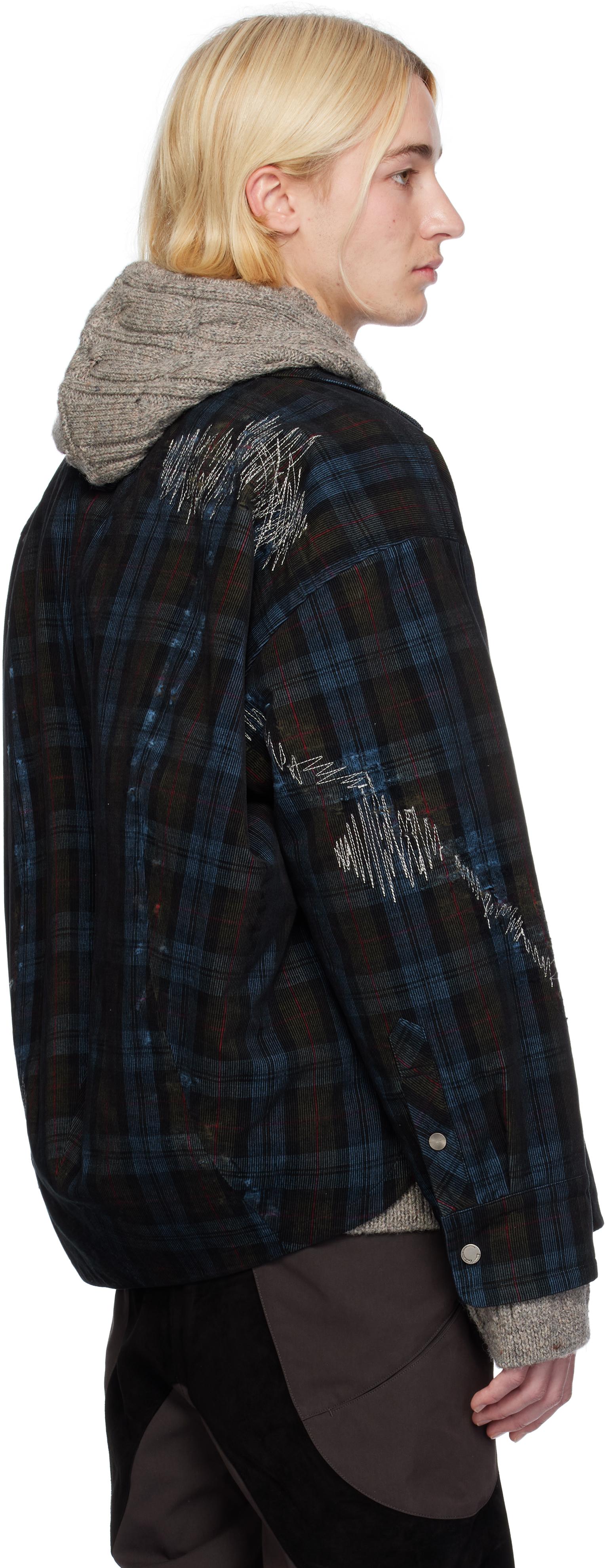 CMMAWEAR C Curl Padded Flannel Jacket in Black for Men | Lyst