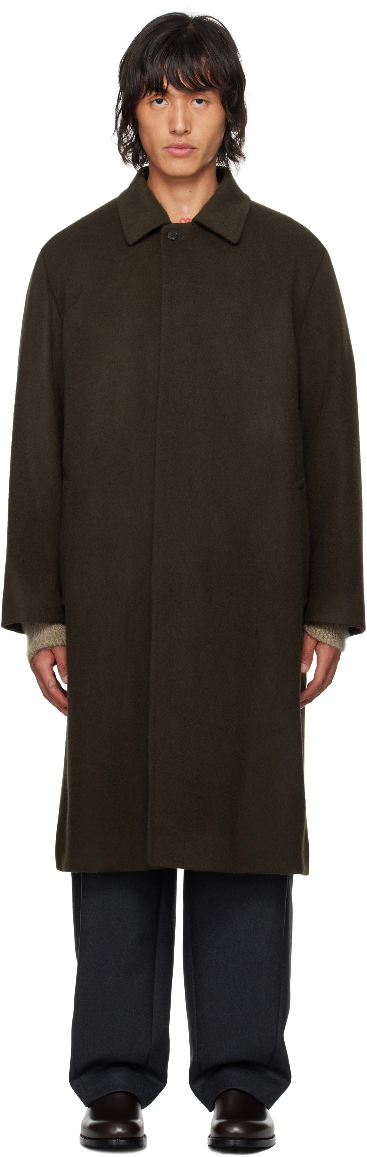 Dries Van Noten メンズ ブラック ウール コート コート Dries Van Noten メンズ ブラック ウール コート コート