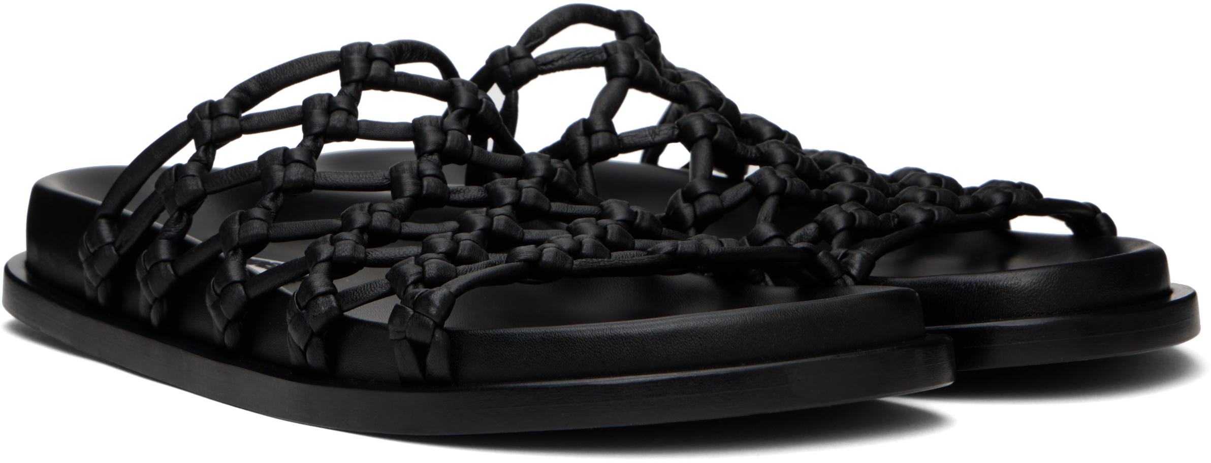 【Jil Sander】フラットサンダル ハンドノット ブラック Jil Sander ブラック ハンドノット サンダル ブラック | Lyst