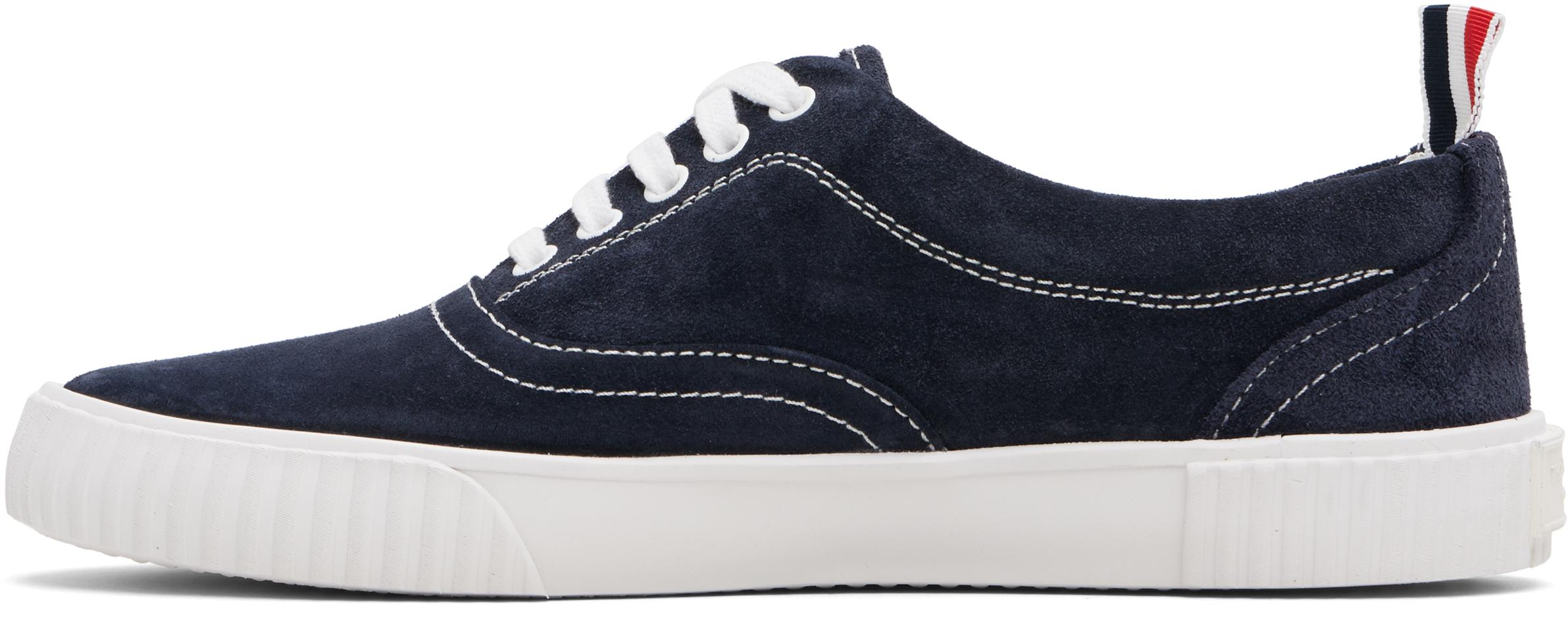 スニーカー THOM BROWNE Men Sneakers Navy MFE007B05584 415 VITELLO CALF HERITAGE SNEAKERS | Thom Browne
