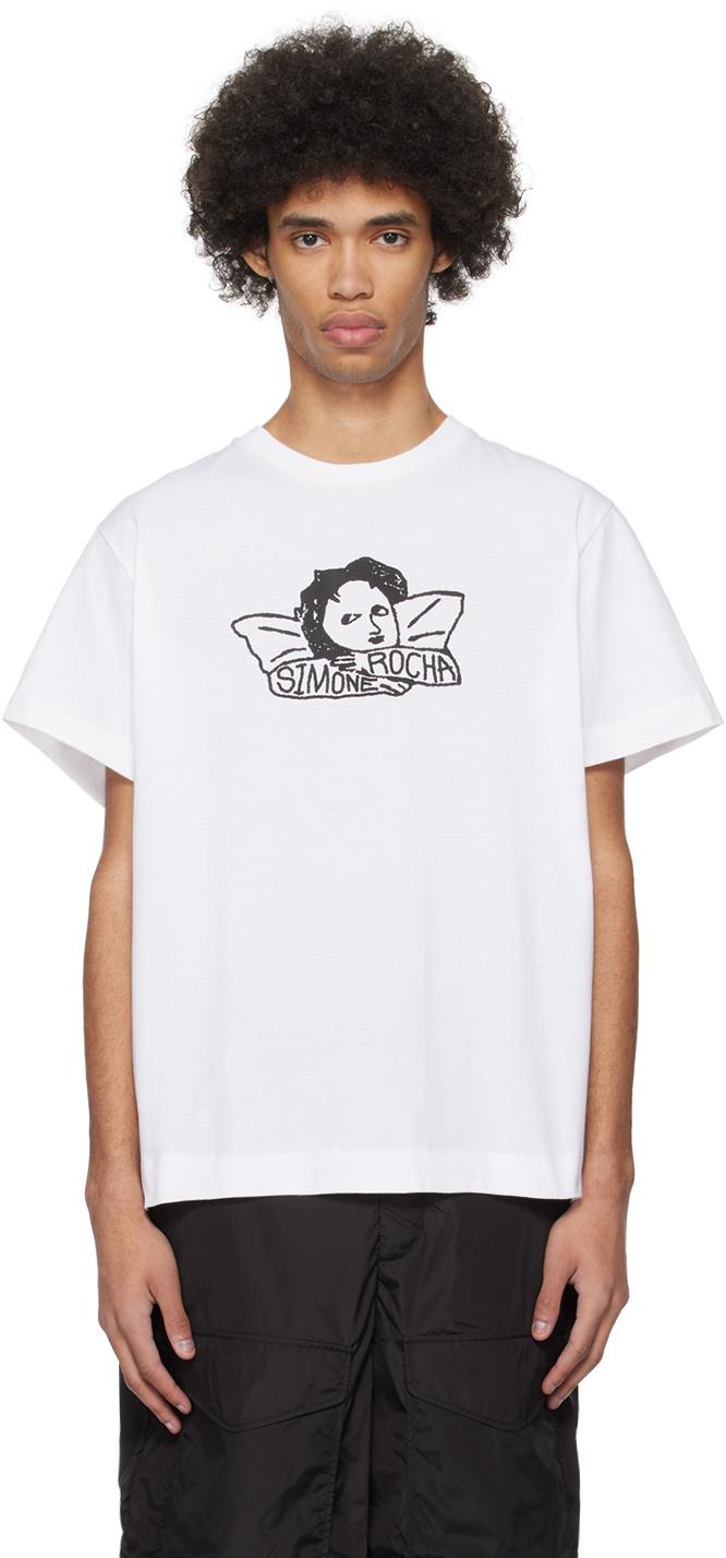 Simone Rocha メンズ ホワイト Angel Baby Tシャツ Tシャツ