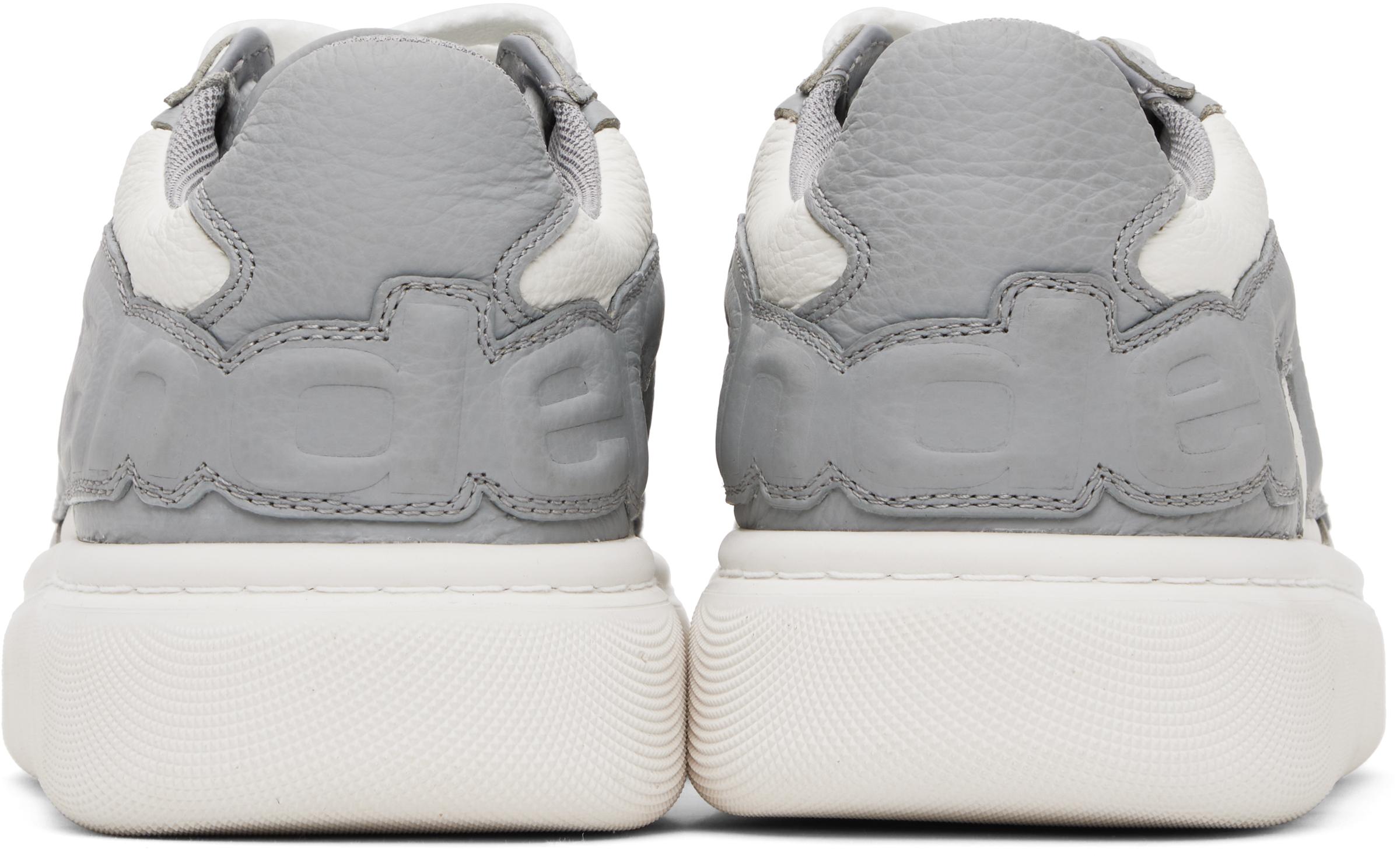 メンズ Alexander Wang グレー＆ホワイト Puff ペブルレザー