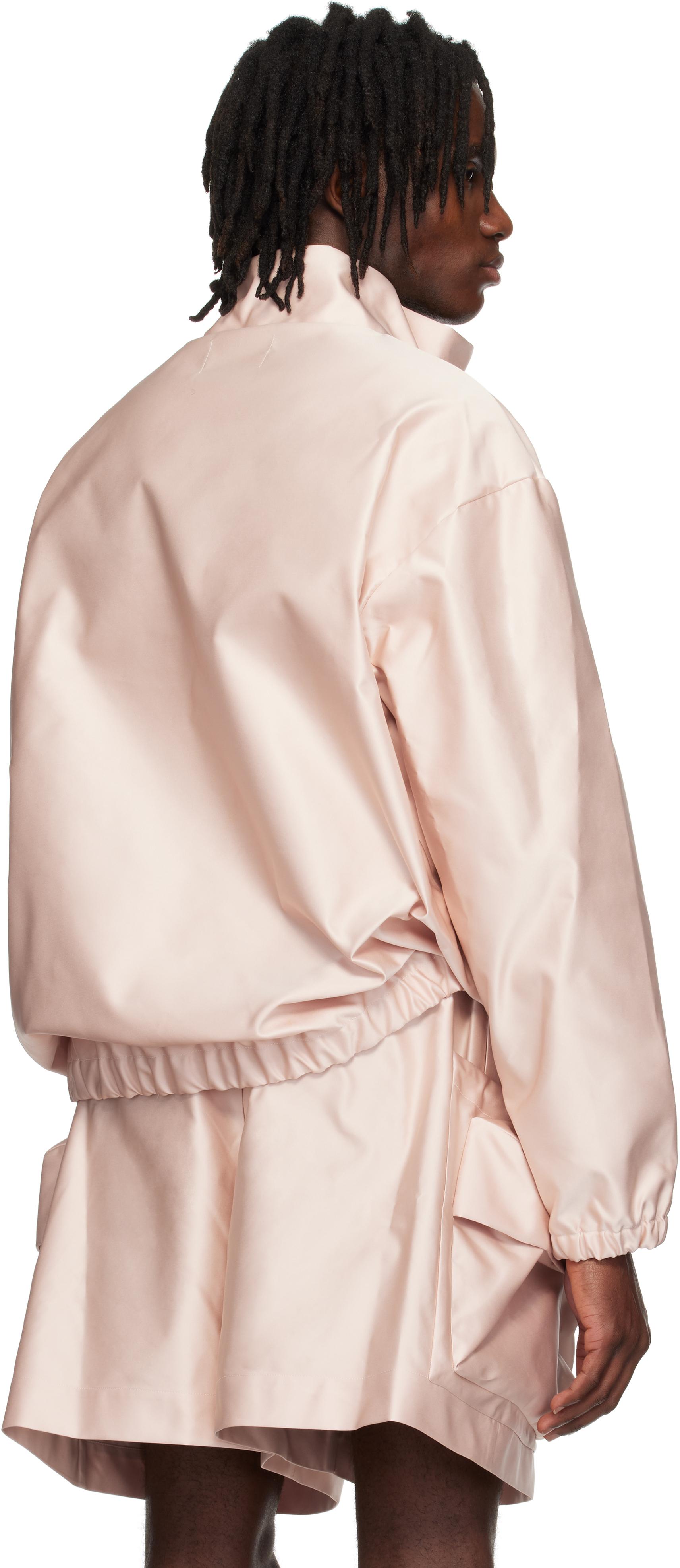 Simone Rocha Drawstring Cargo Flap Pocket Detail Jacket in Pink