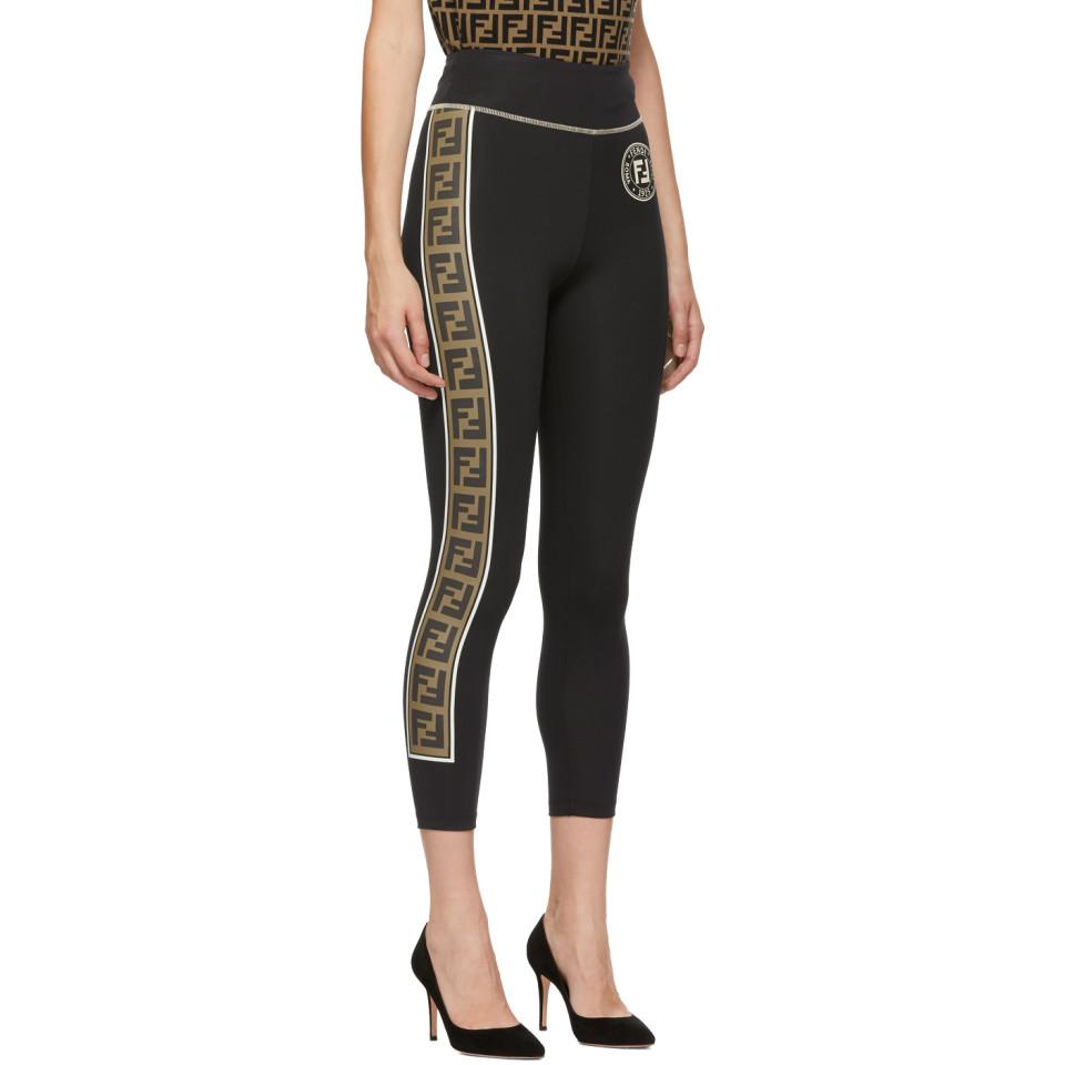 Fendi Black Forever Leggings in Brown | Lyst