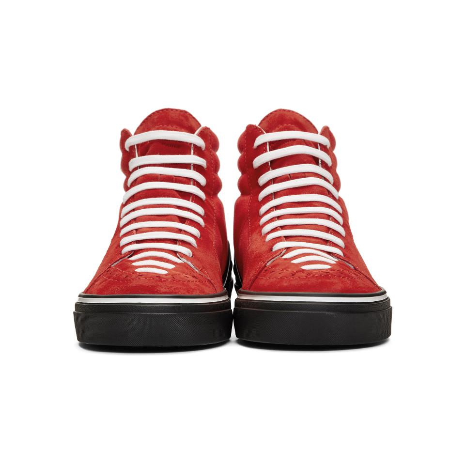 Givenchy Red Suede And Canvas High-top Sneakers for Men | Lyst