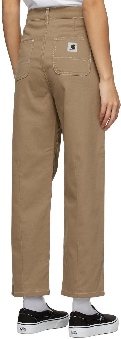 Carhartt WIP Cotton Beige Armada Trousers in Leather (Natural) - Lyst