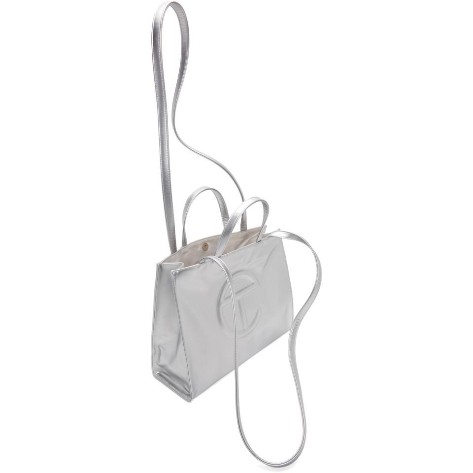 TELFAR Borsa Shopping Medium Bag - Silver