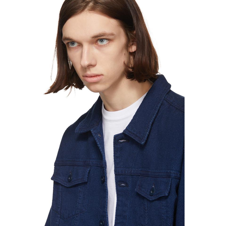 Denim Indigo Oversized Sashiko Jacket 